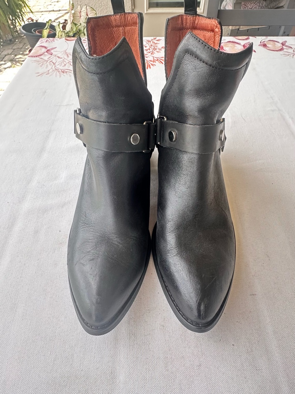 Jeffrey Campbell Musk-Harness ankle boots size 10